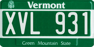 VT license plate XVL931
