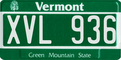 VT license plate XVL936