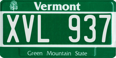 VT license plate XVL937