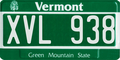 VT license plate XVL938