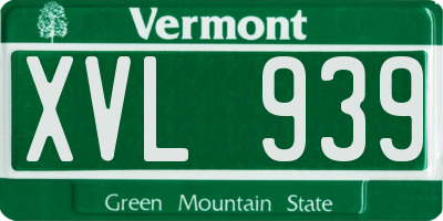 VT license plate XVL939