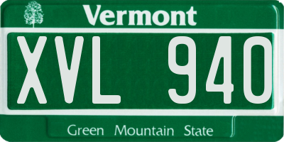 VT license plate XVL940