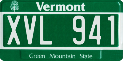 VT license plate XVL941