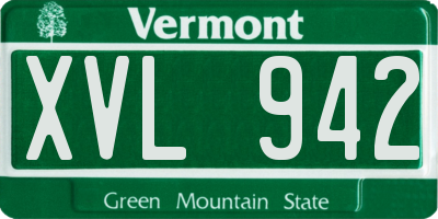 VT license plate XVL942