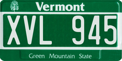 VT license plate XVL945