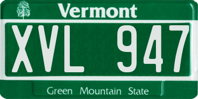 VT license plate XVL947
