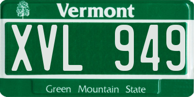 VT license plate XVL949