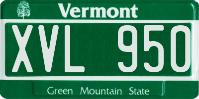 VT license plate XVL950
