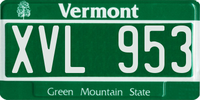 VT license plate XVL953