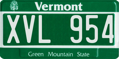 VT license plate XVL954