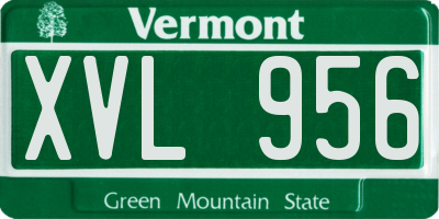 VT license plate XVL956
