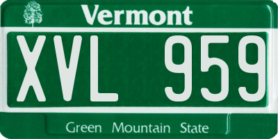 VT license plate XVL959