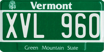 VT license plate XVL960