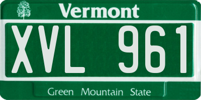 VT license plate XVL961