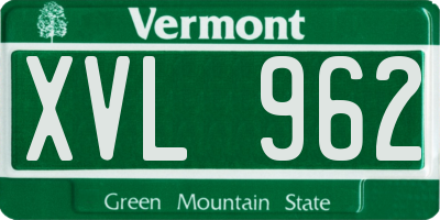 VT license plate XVL962