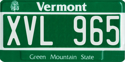 VT license plate XVL965