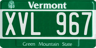 VT license plate XVL967