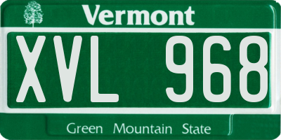 VT license plate XVL968
