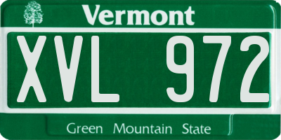 VT license plate XVL972
