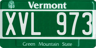 VT license plate XVL973