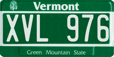 VT license plate XVL976