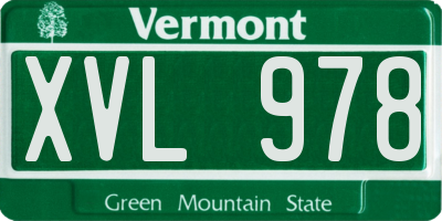 VT license plate XVL978