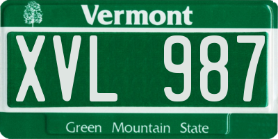 VT license plate XVL987