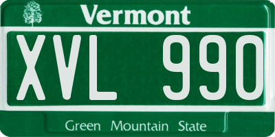 VT license plate XVL990