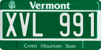 VT license plate XVL991