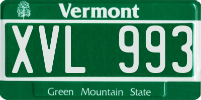 VT license plate XVL993