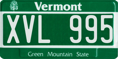VT license plate XVL995