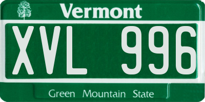 VT license plate XVL996