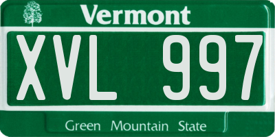 VT license plate XVL997