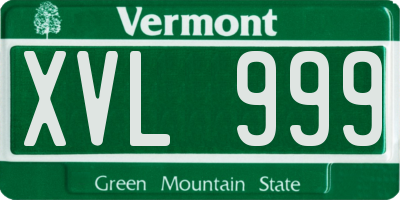 VT license plate XVL999
