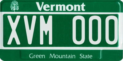 VT license plate XVM000