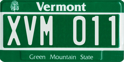 VT license plate XVM011