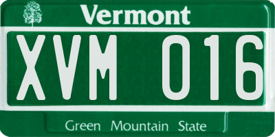 VT license plate XVM016