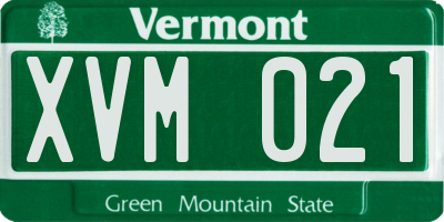VT license plate XVM021