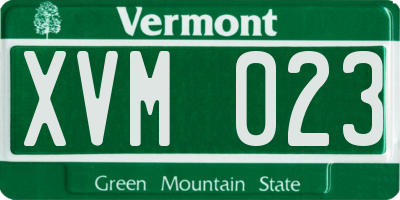 VT license plate XVM023