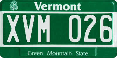 VT license plate XVM026