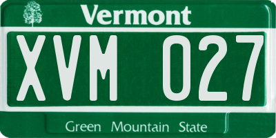 VT license plate XVM027
