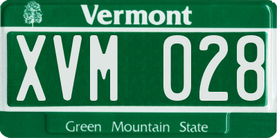VT license plate XVM028