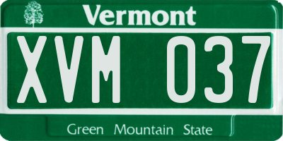 VT license plate XVM037