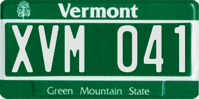VT license plate XVM041