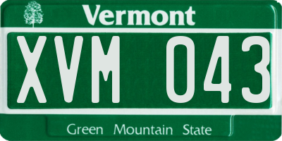 VT license plate XVM043