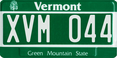 VT license plate XVM044