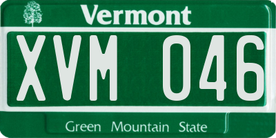 VT license plate XVM046