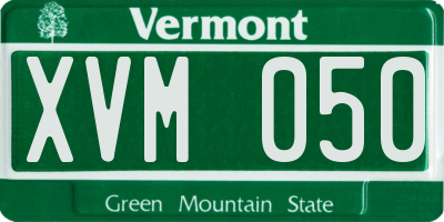 VT license plate XVM050