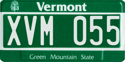 VT license plate XVM055
