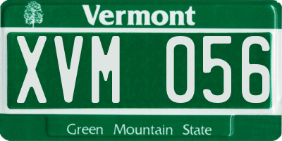VT license plate XVM056